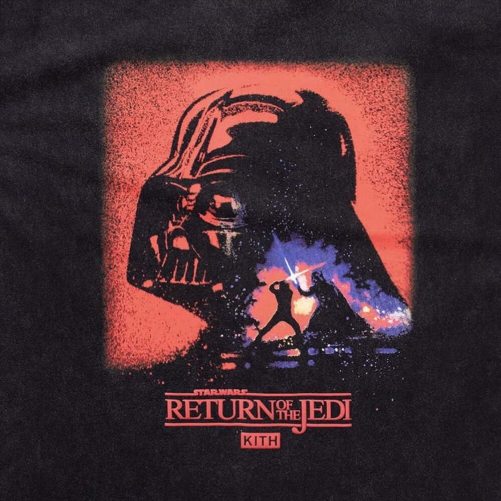 Kith x Star Wars Darth Vader Poster Vintage T-Shirt Black - Picture 4 of 7